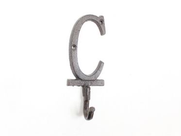 Cast Iron Letter C Alphabet Wall Hook 6""