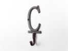 Cast Iron Letter C Alphabet Wall Hook 6""
