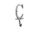 Rustic Silver Cast Iron Letter C Alphabet Wall Hook 6""