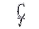 Rustic Silver Cast Iron Letter C Alphabet Wall Hook 6""