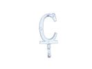 Whitewashed Cast Iron Letter C Alphabet Wall Hook 6""