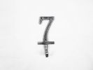 Rustic Silver Cast Iron Number 7 Wall Hook 6""