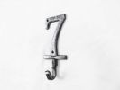Rustic Silver Cast Iron Number 7 Wall Hook 6""