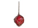 Red Japanese Glass Ball Fishing Float Decoration Christmas Ornament 3""