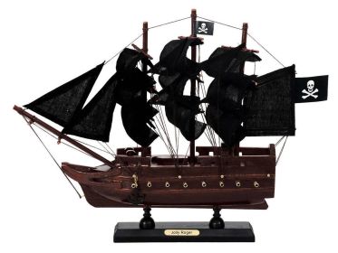Wooden Captain Hooks Jolly Roger from Peter Pan Black Sails Model Pirate Ship 12""
