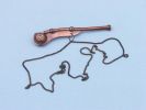 Antique Copper Boatswain (Bosun) Whistle 5"" w/ Rosewood Box