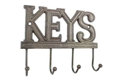 Cast Iron Keys Hooks 8""