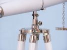 Hampton Collection Chrome with White Leather Binoculars 62""