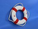 Classic White Decorative Anchor Lifering With Red Bands Christmas Ornament 10""