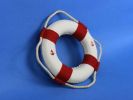 Classic White Decorative Anchor Lifering With Red Bands 6""