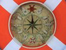 Vibrant Orange Decorative Lifering Clock With White Bands 18""