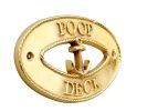 Brass Poop Deck Oval Sign with Anchor 8""