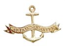 Brass Captains Quarters Anchor With Ribbon Sign 8""