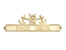 Brass Poop Deck Sign with Ship Wheel and Anchors 12""