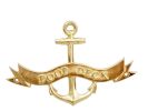 Brass Poop Deck Anchor With Ribbon Sign 8""