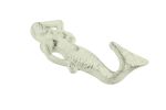 Whitewashed Cast Iron Mermaid Hook 6"