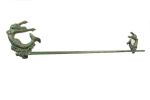 Antique Seaworn Bronze Cast Iron Decorative Arching Mermaid Bath Towel Holder 28""
