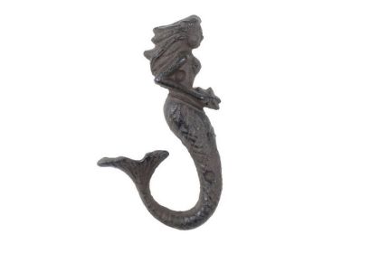 Cast Iron Decorative Mermaid Hook 6""