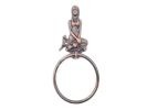 Rustic Copper Cast Iron Mermaid Towel Holder 8.5"