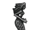 Antique Silver Cast Iron Decorative Mermaid Hook 6""