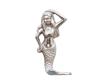 Chrome Mermaid Hook 6""