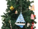 Wooden Anchors Aweigh Model Sailboat Christmas Tree Ornament