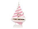 Wooden Pretty in Pink Model Sailboat Christmas Tree Ornament