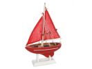 Wooden Red Sea Model Sailboat 9""
