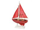 Wooden Red Sea Model Sailboat 9""