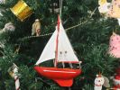 Wooden Compass Rose Model Sailboat Christmas Tree Ornament