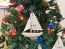 Pink Sailboat Christmas Tree Ornament 9""