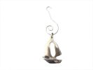 Chrome Sailboat Christmas Ornament 5""