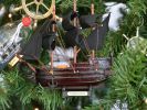 Wooden Caribbean Pirate Ship Model Christmas Tree Ornament