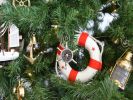 Chrome Ship Wheel Compass Christmas Tree Ornament