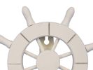 White Decorative Ship Wheel with Hook 8"