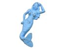 Rustic Light Blue Cast Iron Mermaid Hook 6""