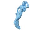 Rustic Light Blue Cast Iron Mermaid Hook 6""