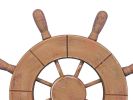 Rustic Wood Finish Decorative Ship Wheel 9""