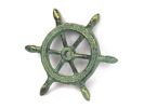 Antique Bronze Cast Iron Ship Wheel Decorative Paperweight 4""