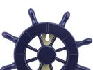 Dark Blue Decorative Ship Wheel with Hook 8"