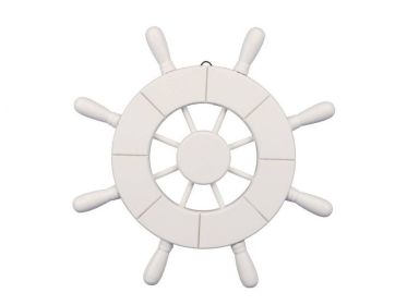 White Decorative Ship Wheel 9""