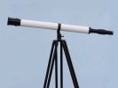 Floor Standing Oil-Rubbed Bronze-White Leather With Black Stand Galileo Telescope 65""