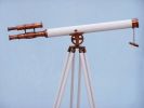 Floor Standing Antique Copper With White Leather Griffith Astro Telescope 65""