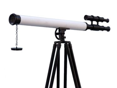 Floor Standing Oil-Rubbed Bronze-White Leather With Black Stand Griffith Astro Telescope 65""
