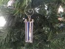 Chrome Hour Glass Christmas Ornament 6""