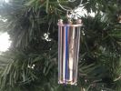 Chrome Hour Glass Christmas Ornament 6""