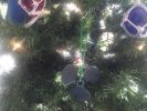 Seaworn Blue Cast Iron Propeller Christmas Ornament 4""