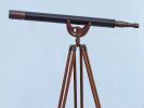 Floor Standing Bronzed With Leather Anchormaster Telescope 65""