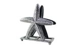 Antique Silver Cast Iron Starfish Napkin Holder 6"