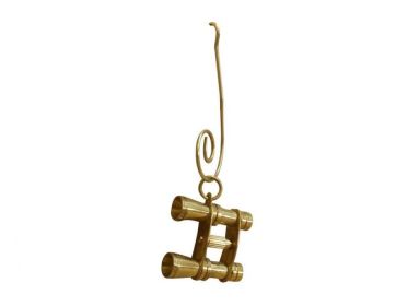 Solid Brass Binocular Christmas Ornament 4""